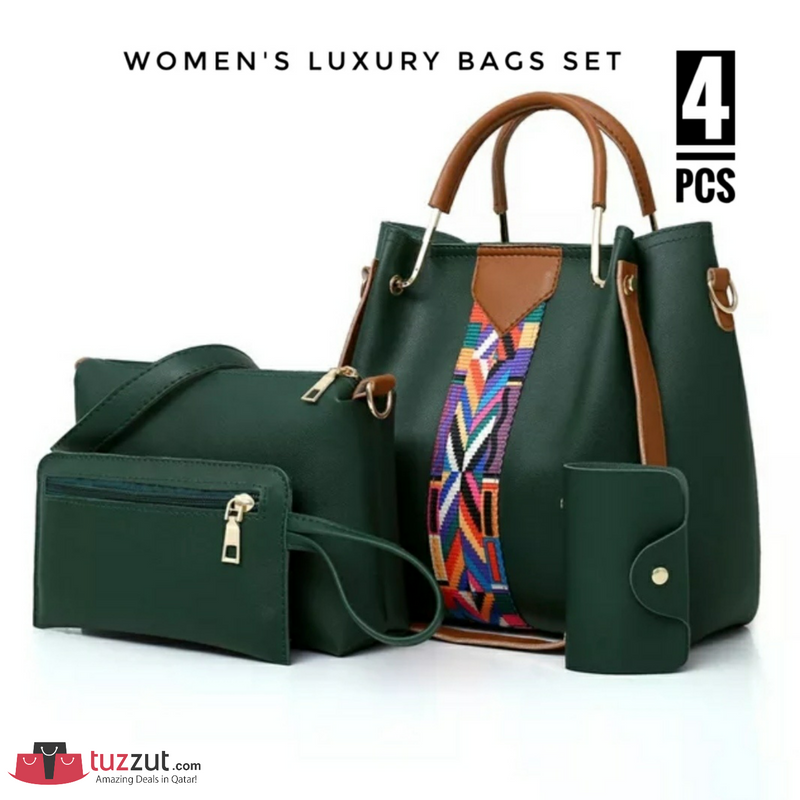 4 Pcs Women's Luxury Meduim Size Bags Set - 5565 - Tuzzut.com Qatar Online Shopping