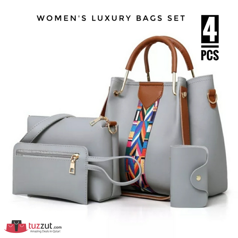4 Pcs Women's Luxury Meduim Size Bags Set - 5565 - Tuzzut.com Qatar Online Shopping