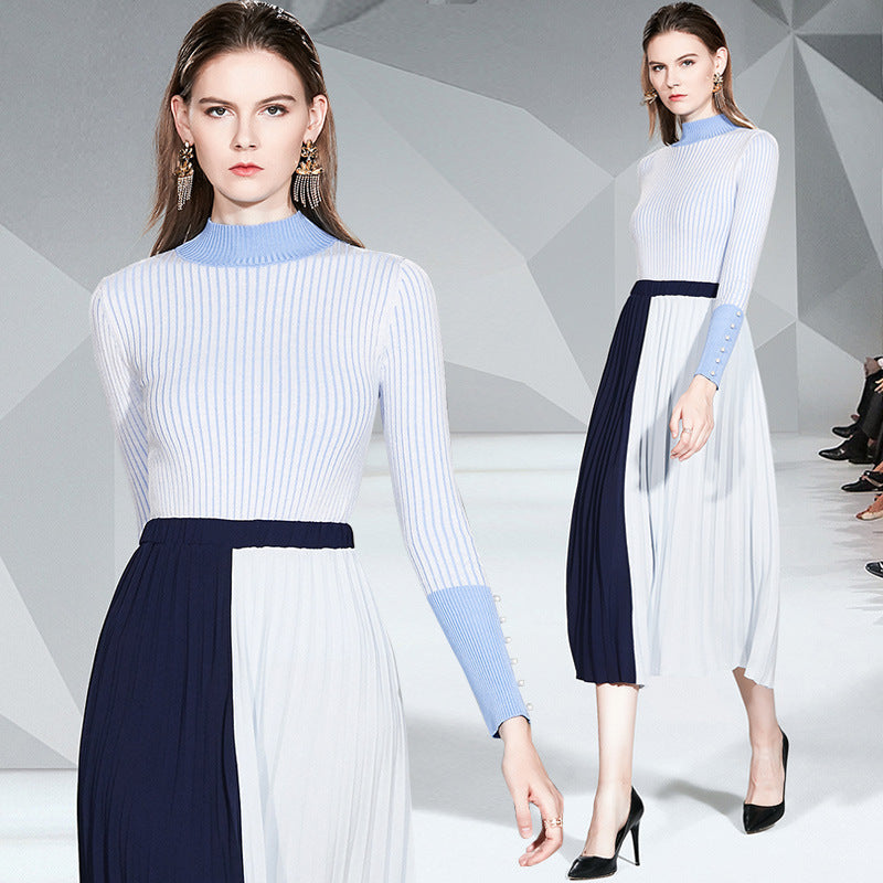 Women’s Casual Autumn Winter Turtleneck Stripe Belt Top And Skirt Dresses CD316 Women’s Casual Autumn Winter Turtleneck Stripe Belt Top And Skirt Dresses CD316