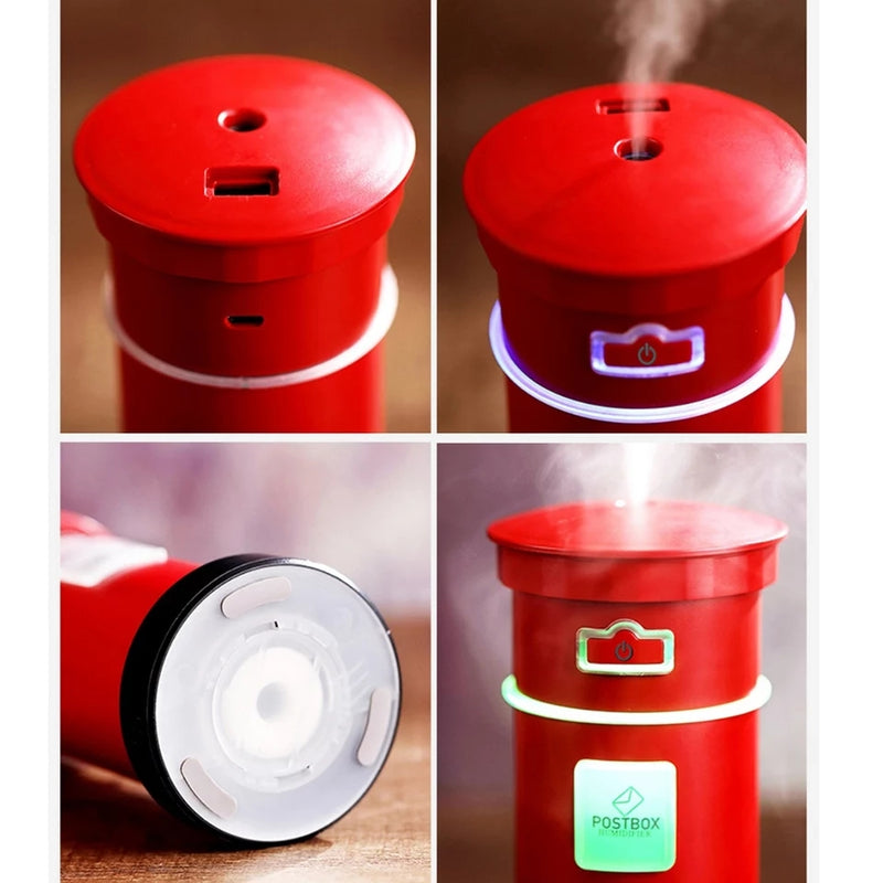 3 in 1 Aroma Diffuser Postbox Humidifier Mini Air Purifier Aromatherapy Essential Oil Diffuser LED Night Light USB Fan Fogger - Tuzzut.com Qatar Online Shopping