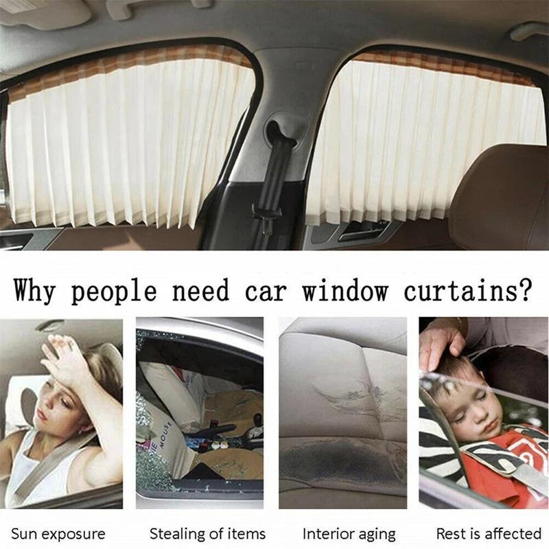 2 Pair Universal Sunshade UV Sunshade Magnetic installation Visor Window Car Curtain - Tuzzut.com Qatar Online Shopping