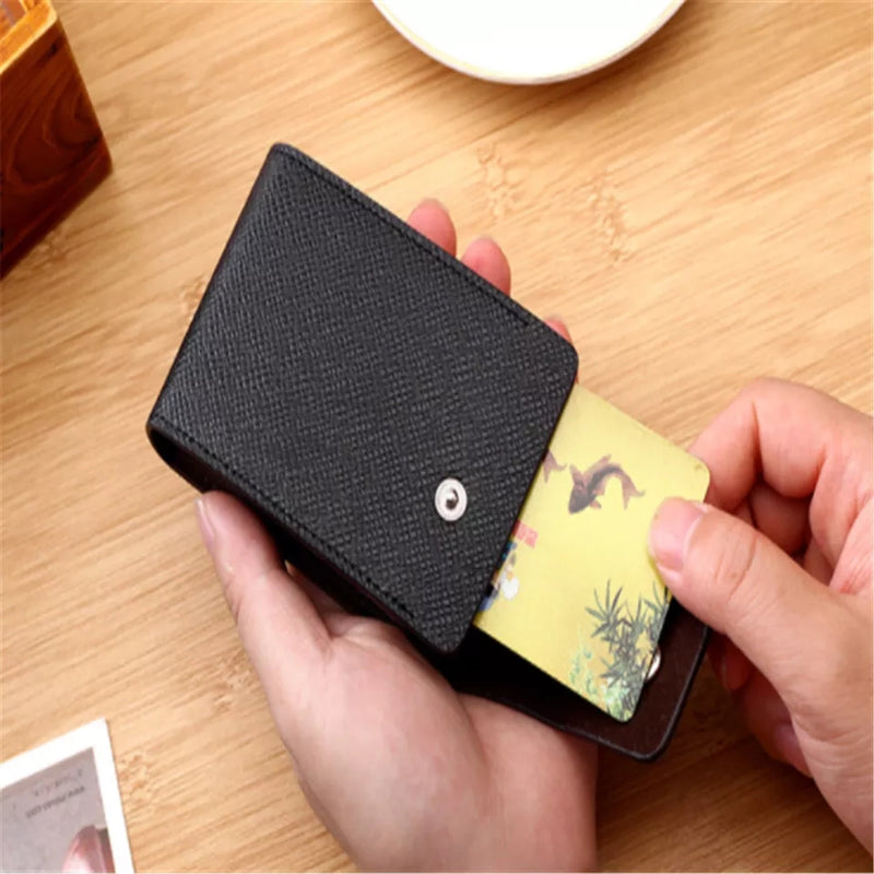 Genuine Leather Mens Gents Slim Debit Credit ID Card Holder Wallet Money Clip - Tuzzut.com Qatar Online Shopping