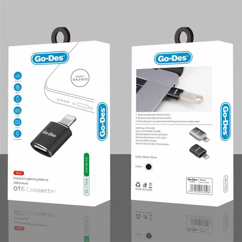 Go-Des USB To Lightning OTG Converter Adapter GD-CT056 - Tuzzut.com Qatar Online Shopping