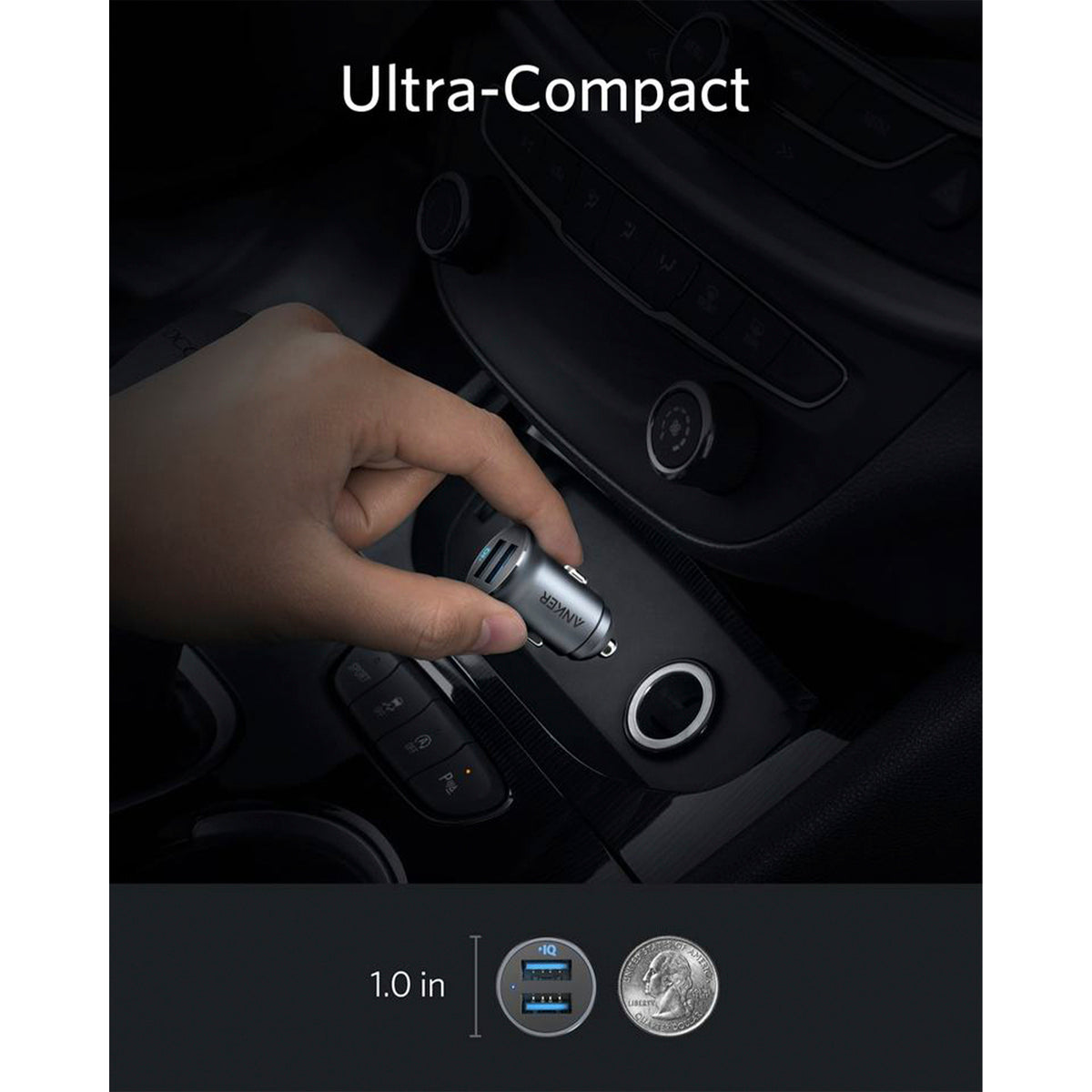 Anker PowerDrive 2 Alloy Metal Mini Car Charger A2727H12 Anker PowerDrive 2 Alloy Metal Mini Car Charger A2727H12