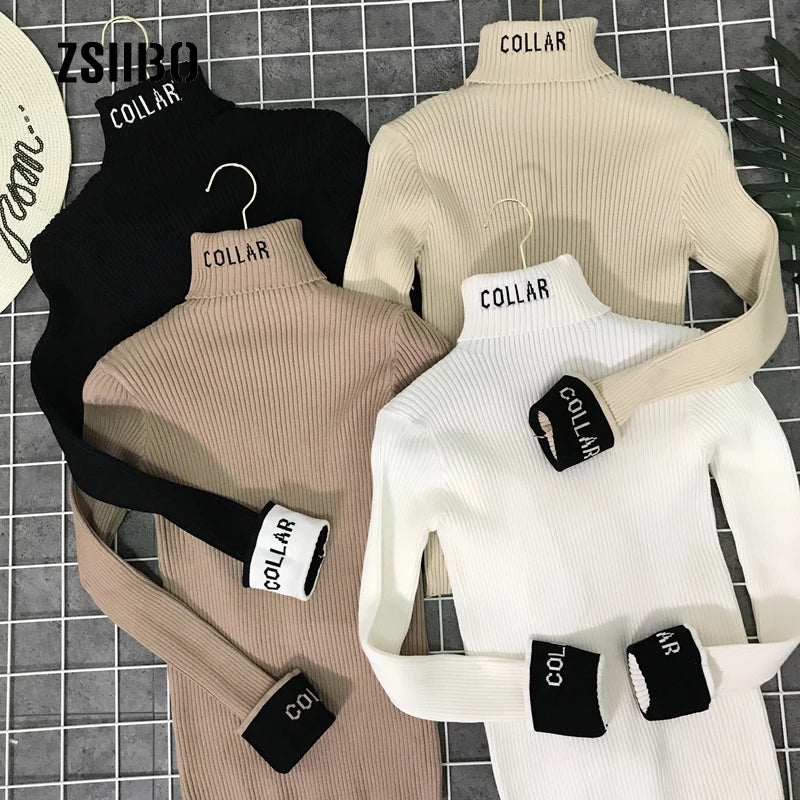 Women's Fashion High Collar Knitting Sweater Women's Fashion High Collar Knitting Sweater