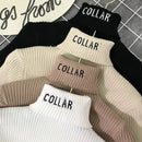 Women's Fashion High Collar Knitting Sweater - Tuzzut.com Qatar Online Shopping