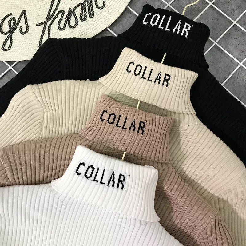 Women's Fashion High Collar Knitting Sweater Women's Fashion High Collar Knitting Sweater