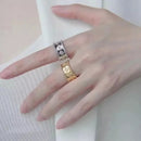 Sterling Silver Zircon Wide Kaleidoscope Ring Women's Fashion Temperament Luxury Brand High-end Jewelry S860987 - Tuzzut.com Qatar Online Shopping