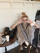 WDMSNA Bohemian Wind Knitted Cape Shawl Womens Tassel Sweater Coat Spring Sleeveless Shawl Coat Loose Caasual Cardigan Jacket B-29472 - Tuzzut.com Qatar Online Shopping