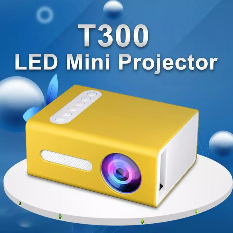 T300 Mini Portable LED Projector Support 1080p AV, USB, SD card - Tuzzut.com Qatar Online Shopping