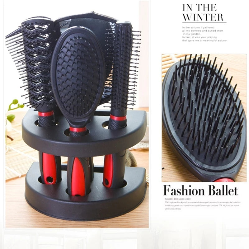 5 Pcs Salon Hair Comb Brush Mirror Set 5 Pcs Salon Hair Comb Brush Mirror Set