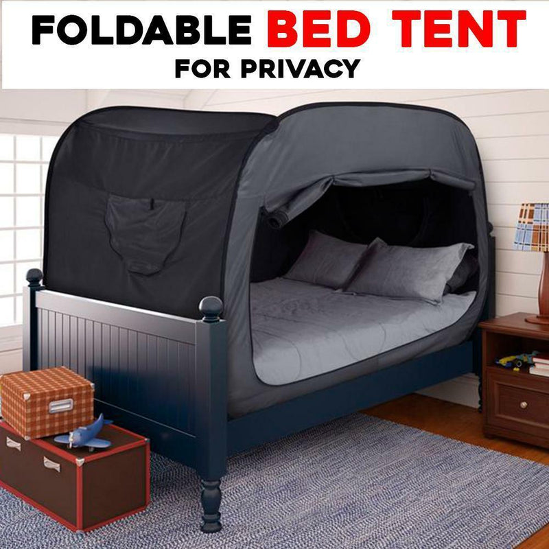 Privacy POP Single Bed Tent, With Double sided zippers - Black - Tuzzut.com Qatar Online Shopping
