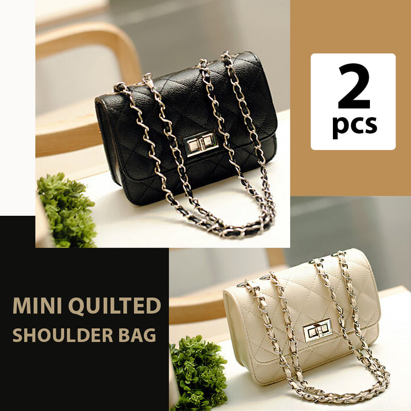 Quilted Mini Shoulder Bag Set of 2 Pieces - TUZZUT Qatar Online Store