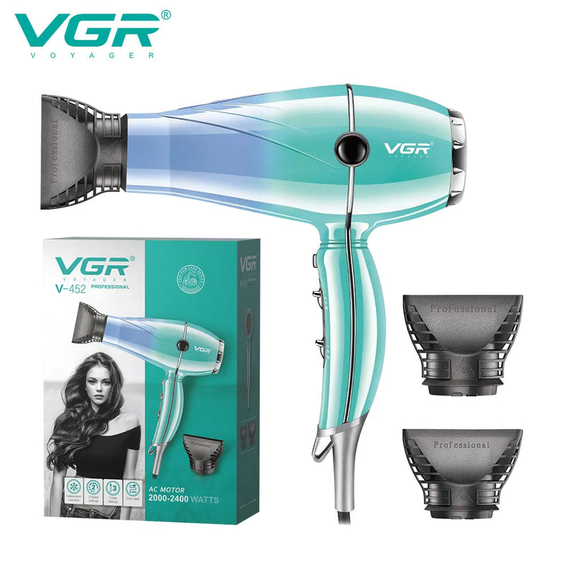 VGR V-452 Professional Salon Series Hair Dryer 2000-2400W AC Motor 3 Heat Setting - Tuzzut.com Qatar Online Shopping
