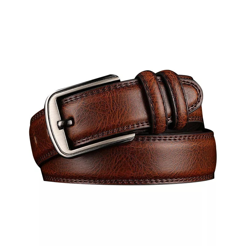 Men Fashion Genuine Leather Luxury Buckle Belt - B300 - TUZZUT Qatar Online Store