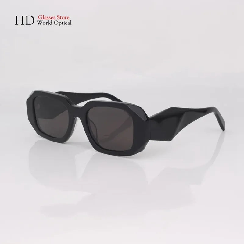 Rectangle Wide Leg Retro Sunglasses Women UV400 Polarized Small Eyewear Fashion Acetate Eyeglasses