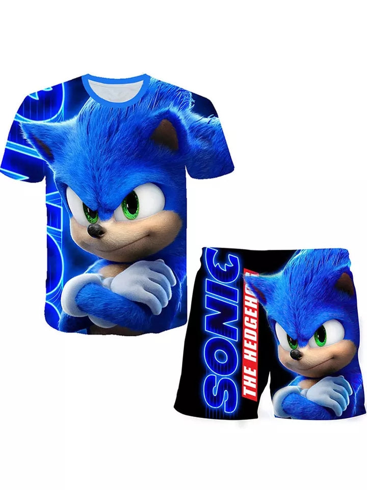 Super Sonic Kids Dress T-Shirt Shorts Set - Tuzzut.com Qatar Online Shopping