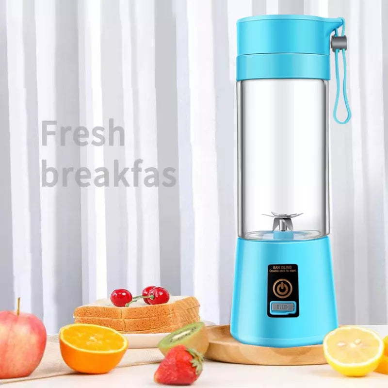 Portable Rechargeable Juice Blender with 6 Blades 380ml - HM-03 - Tuzzut.com Qatar Online Shopping