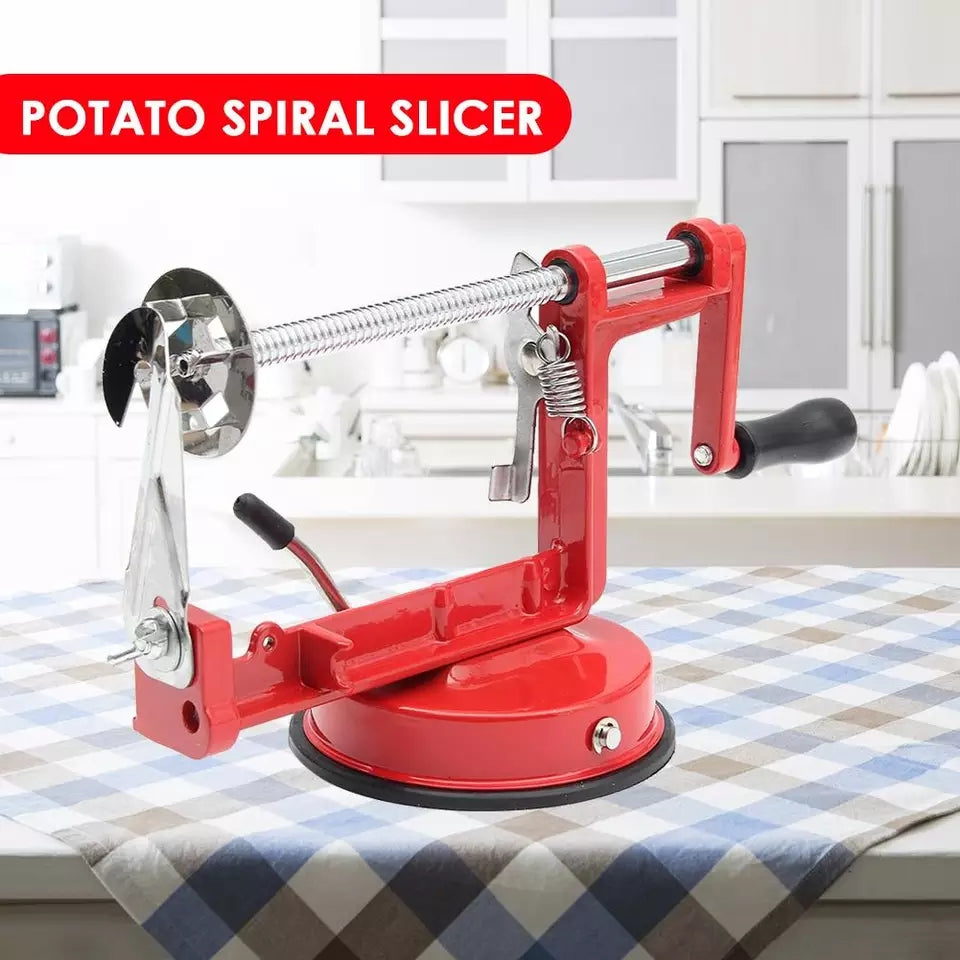 Potato Spiral Cutter Twisted Fruits Vegetable Slicer – Red –