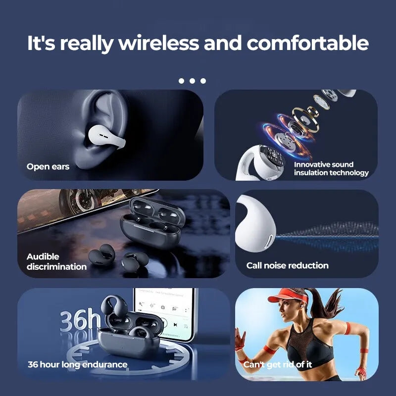 Ambie Sound Earcuffs 1:1 Ear Earring Wireless Bluetooth Bone Conduction Earphones - Tuzzut.com Qatar Online Shopping