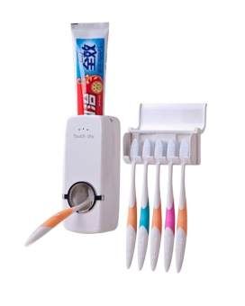 Tooth Brush Holder with Automatic Toothpaste Dispenser - Tuzzut.com Qatar Online Shopping