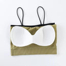 6 Pcs Women's Thin Strap Padded Tank Crop Top Seamless Bra R2023 - Tuzzut.com Qatar Online Shopping