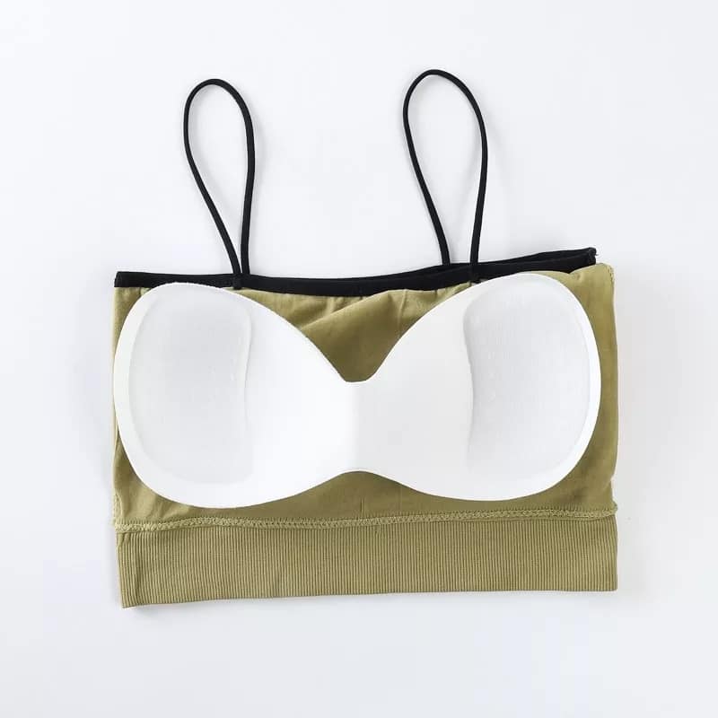 6 Pcs Women's Thin Strap Padded Tank Crop Top Seamless Bra R2023 6 Pcs Women's Thin Strap Padded Tank Crop Top Seamless Bra R2023