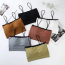 6 Pcs Women's Thin Strap Padded Tank Crop Top Seamless Bra R2023 - Tuzzut.com Qatar Online Shopping