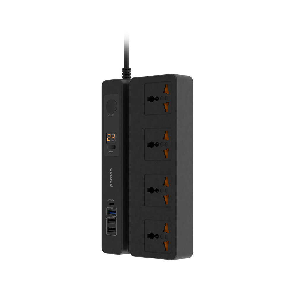 Porodo Multi-Function Socket With Phone Stand and Digital Timer 3M Porodo Multi-Function Socket With Phone Stand and Digital Timer 3M