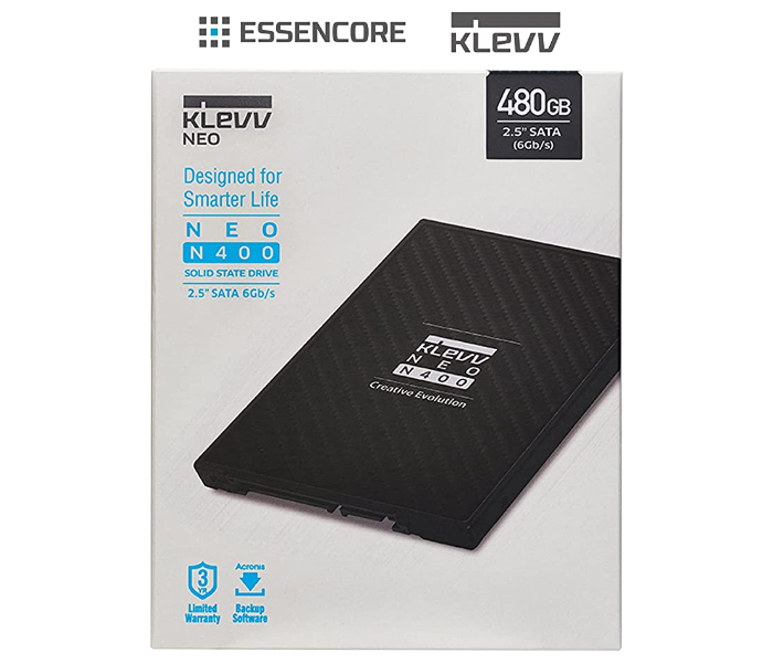KLEVV K480GSSDS3-N40 NEO N400 SSD 2.5 Inch SATA 3 6Gb/s 480GB NAND Up to 500MB/s Internal Solid State Drive - Tuzzut.com Qatar Online Shopping