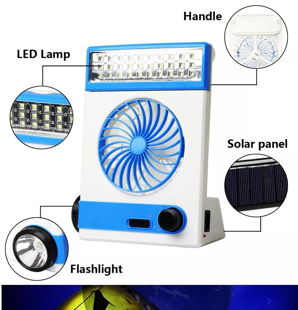 Solar Light Fan Rechargeable with Flashlight & Led light - LR 5591 Solar Light Fan Rechargeable with Flashlight & Led light - LR 5591