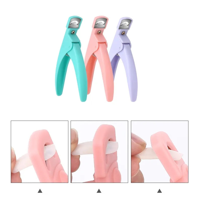 Professional Nail Art Clipper Special type U word False Tips Edge Cutters Manicure Colorful Stainless Steel Nail Art Tools - Tuzzut.com Qatar Online Shopping