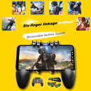AK66 Six Fingers PUBG Game Controller Gamepad Metal Trigger Shooting Free Fire Gamepad Joystick For IOS Android Mobile Phone - Tuzzut.com Qatar Online Shopping