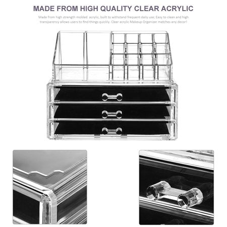 3 Drawer Acrylic Cosmetic Organizer 3 Drawer Acrylic Cosmetic Organizer
