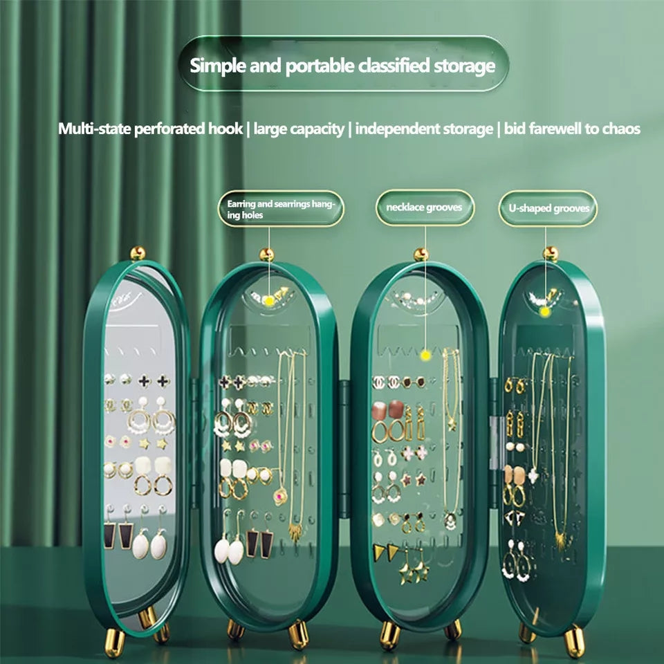 Foldable Luxury Jewelry Storage Box with Mirror Foldable Luxury Jewelry Storage Box with Mirror