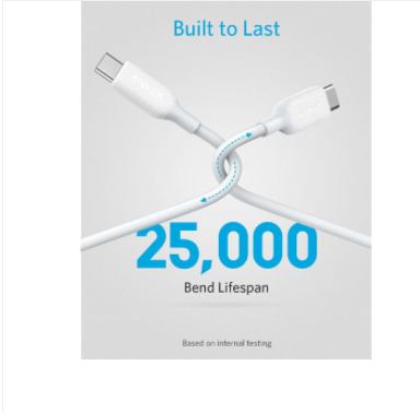 Anker A8852 PowerLine III 3ft USB-C To USB-C Cable - White - Tuzzut.com Qatar Online Shopping