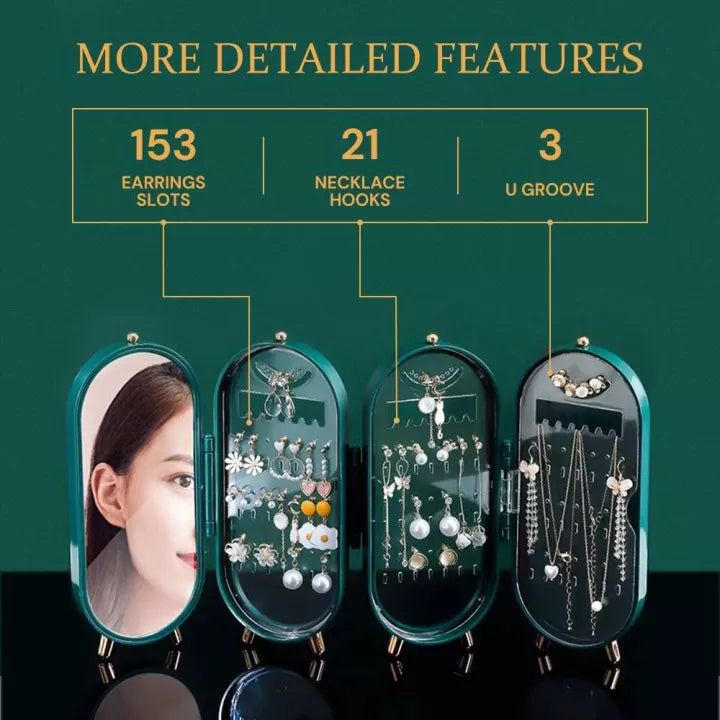 Foldable Luxury Jewelry Storage Box with Mirror Foldable Luxury Jewelry Storage Box with Mirror