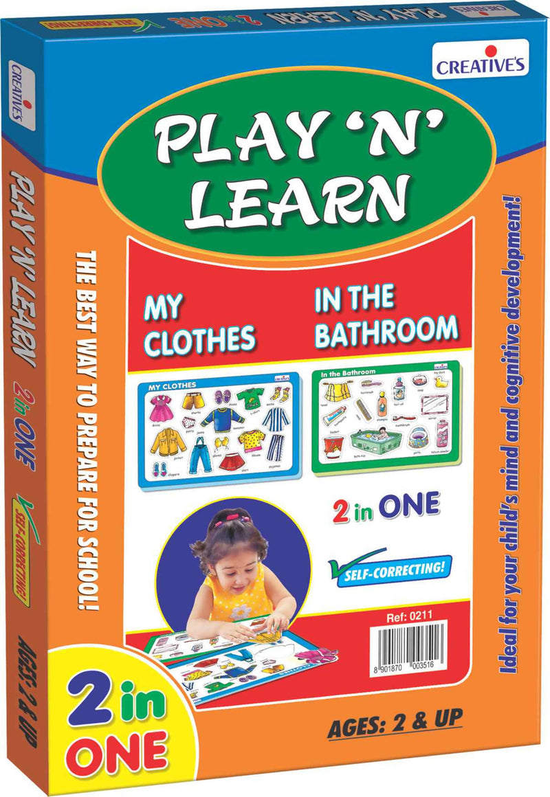 Play ‘N’ Learn 2 in 1-My Clothes & In the Bathroom - Tuzzut.com Qatar Online Shopping