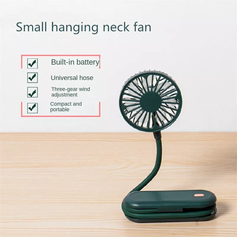 Versatile Portable Mini Neck Foldable Travel Fan USB Rechargeable - Tuzzut.com Qatar Online Shopping