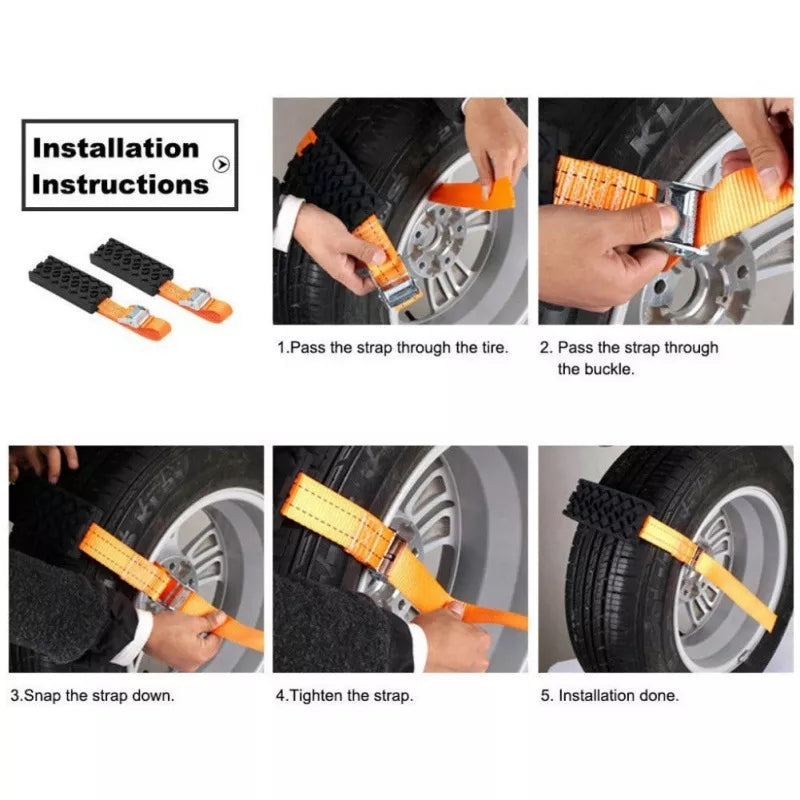 2PCS Car Tire Anti-Skid Traction Blocks Snow Mud Sand Traction Mats for SUV Sedan 2PCS Car Tire Anti-Skid Traction Blocks Snow Mud Sand Traction Mats for SUV Sedan