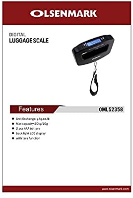Olsenmark Digital Luggase Scale 50KG - OMLS2358 - Tuzzut.com Qatar Online Shopping