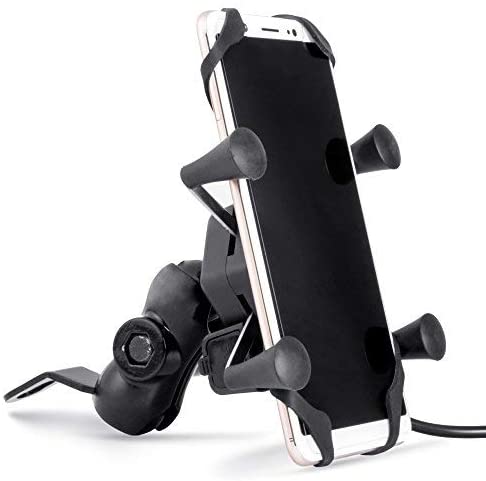 X-Grip Universal Bike Mobile Charger & Phone Holder for All Bikes Scooters (5V-2A) - TUZZUT Qatar Online Store