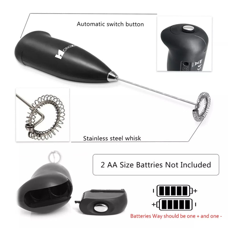 1pc Double-headed Wireless Rechargeable Electric Milk Frother - 3 Speeds,  For Latte, Cappuccino, Hot Chocolate - Usb Charging, Coffee Stirring Drink Frothing  Tool - Convenient & Easy To Use