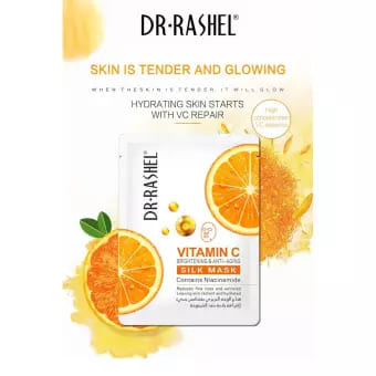 Dr. Rashel Vitamin C Brightening & Anti Aging Silk Mask, 28g DRL-1515 - Tuzzut.com Qatar Online Shopping