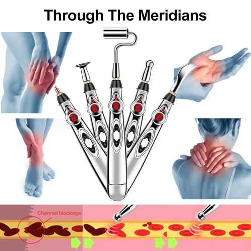 5 Heads Electronic Acupuncture Pen Electric Meridians Laser Therapy Heal Massage Pen Meridian Energy Pen Relief Pain Tools Sets S258964 - Tuzzut.com Qatar Online Shopping
