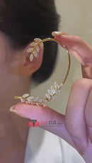 1 Pair Women's Fashion Leaf Butterfly Earrings Ear Cuffs Clip