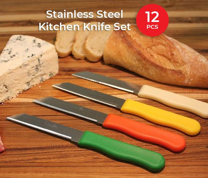Stainless Steel Kitchen Knife Set - 12 pcs - Tuzzut.com Qatar Online Shopping