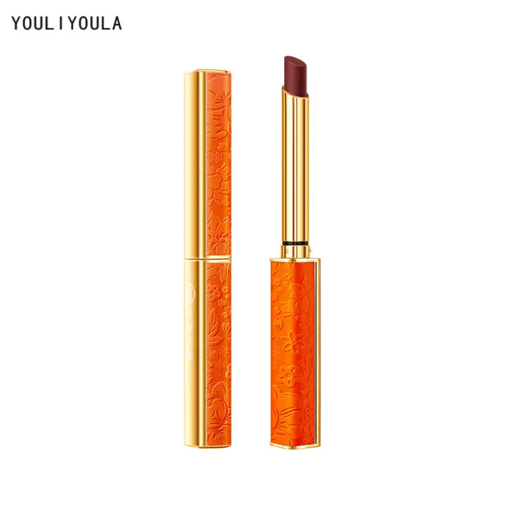 YOULIYOULA orange engraving Chinese style matte matte face does not fade non-stick cup lipstick white lipstick - Tuzzut.com Qatar Online Shopping