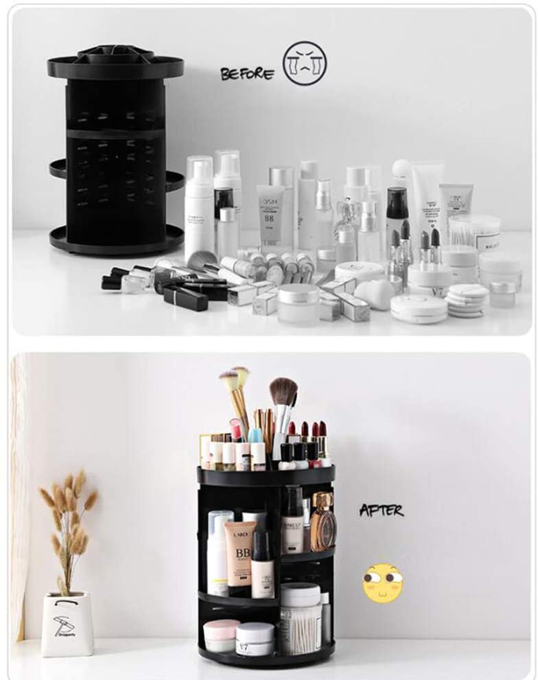 Adjustable 360 Degree Rotating Cosmetic Makeup Storage Holder Organizer Box - Tuzzut.com Qatar Online Shopping