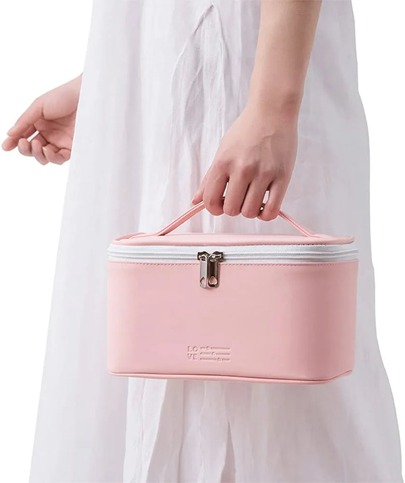 Makeup Bag Travel Cosmetic Bags Small for Women Girls Zipper Pouch Makeup Organizer Waterproof Cute (Light Pink) - Tuzzut.com Qatar Online Shopping